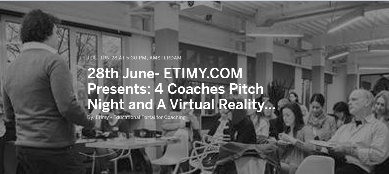 28th June- ETIMY.COM Presents: 4 Coaches Pitch Night and A Virtual Reality Expert